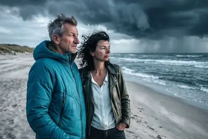 Darstellung der fiktiven Romanfiguren Anna Larsson und Max Humboldt – Ermittlerduo der Reihe Mord und Meer